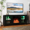 58" Fireplace TV Stand with LED Lights and 18" Electric Fireplace-Black - Gallery View 1 of 11