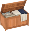 52 Gallon 3-in-1 Patio Wood Deck Box with Flip Top for Cushions
