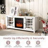 58-inch white fireplace TV stand with adjustable shelves, 5000 BTU heat output, and CSA certification for safe heating.