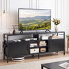 58 Inch Industrial TV Stand with Cabinets and Adjustable Shelf for TVs up to 65 Inch-Black - Gallery View 1 of 11