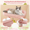 Cozy top perch with thick teddy plush padding for lounging, featuring a detachable cushion for easy cleaning.