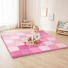 Colorful pink toddler folding activity floor mat with thick foam, ideal for safe play and easy storage.