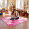 Pink toddler folding activity floor mat with thick EPE foam, perfect for safe play and easy storage.