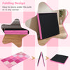 Toddler folding activity floor mat in pink, featuring a waterproof PU surface and foldable design for easy storage.