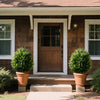 24-inch artificial cypress topiary ball tree set in terracotta pots, perfect for indoor and outdoor decoration.