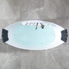 Empava Bathtub 59" Freestanding Boat-Shaped Whirlpool with Center Drain New