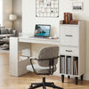 Home office desk featuring a sleek design with a spacious 36" tabletop, side drawer cabinet, and storage cubbies for organization.