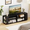 59 Inch Console Storage Entertainment Media Wood TV Stand-Black - Gallery View 1 of 9