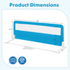 59-inch blue folding baby bed rail guard with breathable mesh, measuring 21 inches high for added safety and security.