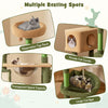 Multilevel cactus cat tree featuring a large cat bed, transparent space capsule, and cozy private condo for playful.