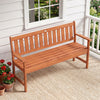 Spacious backrest and supportive armrests enhance comfort on this 59" outdoor wood garden bench with a pull-out center table.