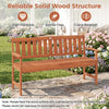 Outdoor wood garden bench with pull-out center table, crafted from durable, splinter-free wood for comfortable seating.
