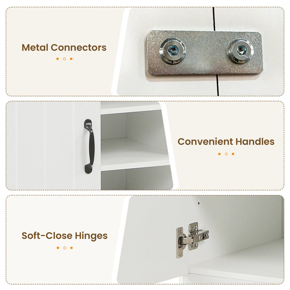 Detail of metal connectors on the 59" wide hall tree with bench, ensuring stability and modern design for your home.