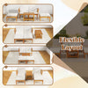 5-piece acacia wood patio lounge chair set with cushions, showcasing flexible layout options for outdoor spaces.