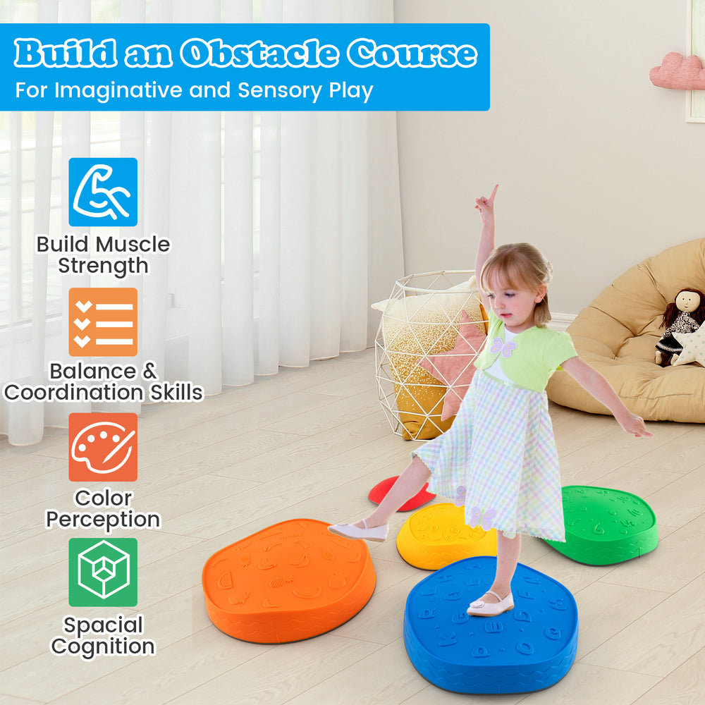 Bright green kids' stepping stone designed for indoor and outdoor play, promoting spacial cognition and imaginative fun.