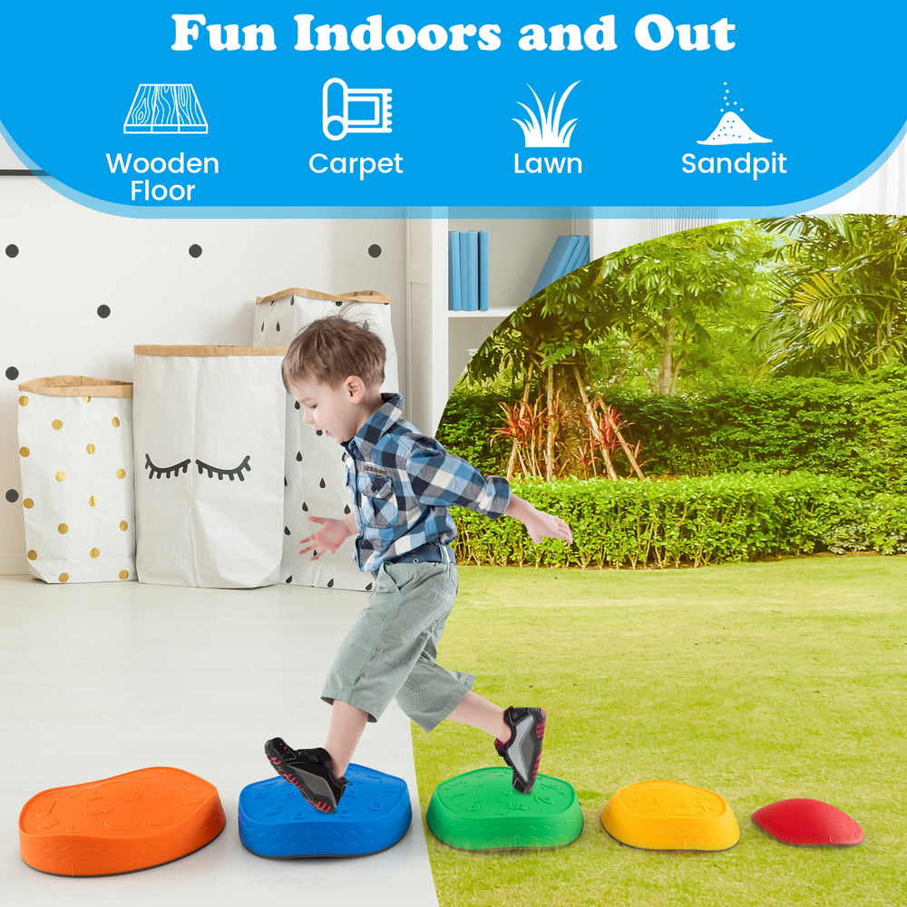 Bright yellow kids' stepping stone designed for various heights, enhancing spatial cognition and imaginative play.