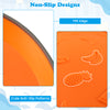 Close-up of the orange kids' stepping stone showing TPE edge and cute anti-slip patterns for safety and stability.