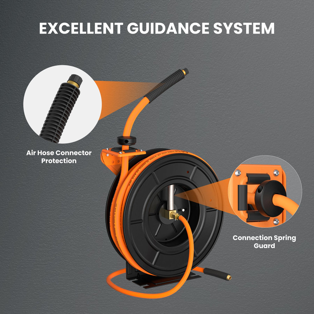 Giraffe Tools Retractable Air Hose Reel Alloy Steel 3/8in-25ft New