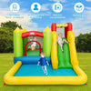 Brightly colored inflatable bounce house water slide for 3 children, featuring mesh walls and durable Oxford materials.