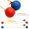 Red and blue bolas made of premium PE, designed for ladder ball toss game, featuring strong rope for tangle-free play.