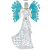 Lighted 5.2 FT angel decoration with glittering wings, playing flute, featuring 250 cool white lights for.