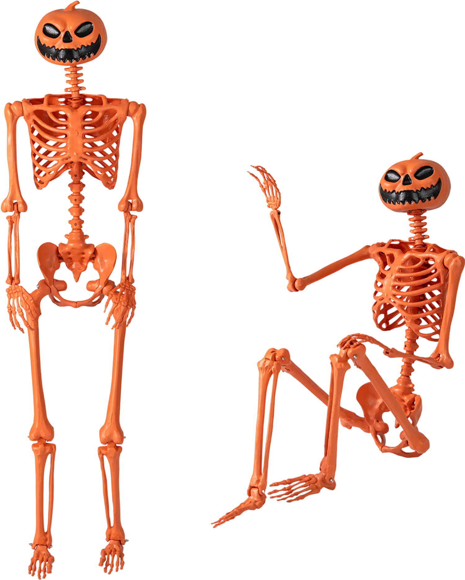Costway 5.2' Life-Size Poseable Halloween Skeleton Pumpkin Head Movable Joints 69221162 New