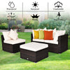 4-piece rattan wicker patio furniture set with cushions, featuring a stylish design for outdoor relaxation.