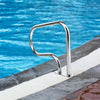 Stainless steel swimming pool handrail featuring a solid square base, designed for secure and comfortable pool entry.