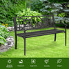 Patio garden bench with powder coated steel frame, ergonomic design, ideal for backyard or garden seating.
