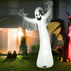 12 feet Halloween inflatable ghost with LED lights, perfect for spooky outdoor decor and nighttime displays.