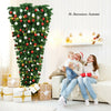 Upside down 7 feet artificial Christmas tree with 1000 green branch tips, perfect for saving space and creative decor.