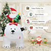Christmas inflatable Santa riding a polar bear, 6.5 feet tall, with LED lights for festive indoor and outdoor.