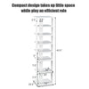 7-tier wooden shoe rack organizer in white, designed for efficient storage in hallways and rooms, measuring 43.5" tall.
