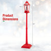 Red 5.3 Feet Musical Christmas Street Lamp with LED lights and blowing snow, perfect for festive holiday decor.