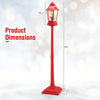 Red 5.3 feet musical Christmas street lamp with 60 LED lights, featuring Santa scene, for festive holiday decor.