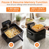 5.3-Qt electric deep fryer with LED touch screen, three baskets, and a built-in thermostat for precise frying results.