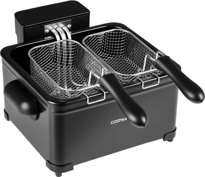 Costway 5.3-Qt 1700W Electric Deep Fryer w/ 3 Baskets LED Touch Screen 38834109 New