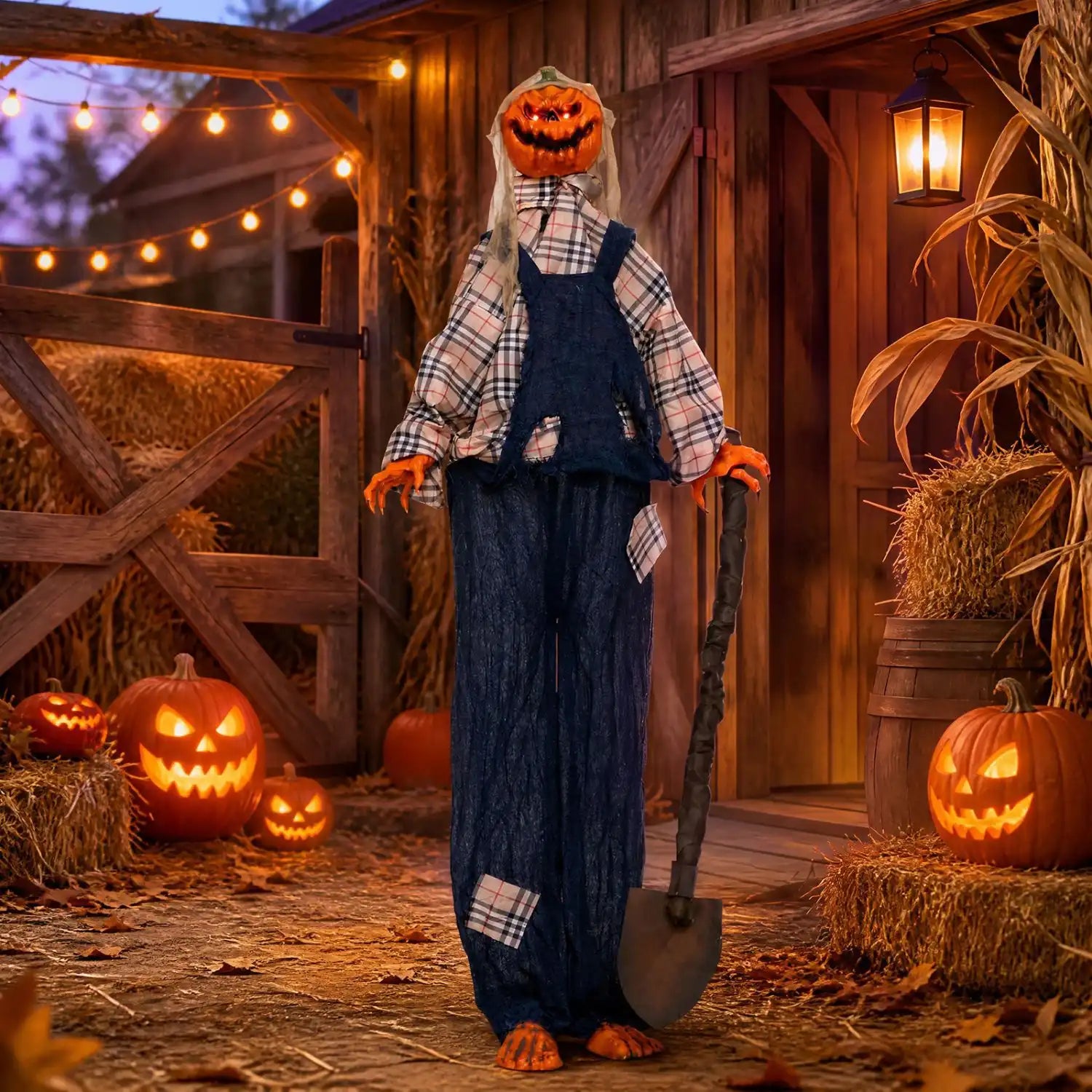 Costway 5.3' Halloween Outdoor Decoration Red Eyes Shovel 90753577 New