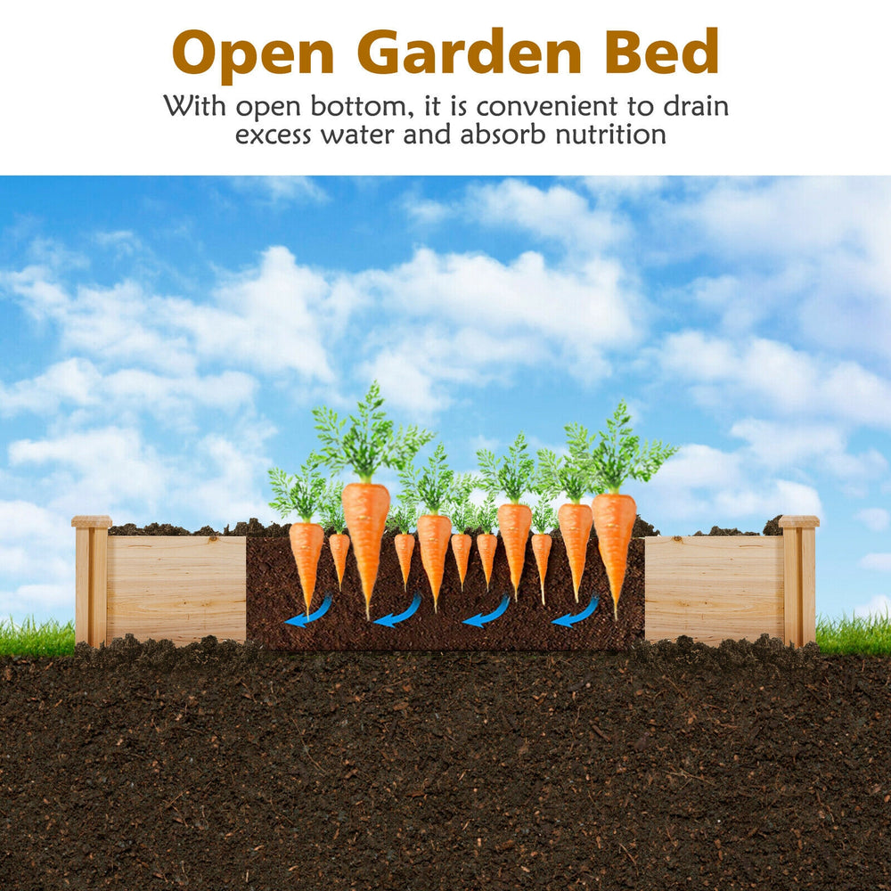 U-shaped wooden garden raised bed made of natural fir wood with five planter boxes, ideal for growing vegetables and.