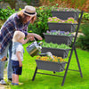 5-tier raised garden bed with water drainage, featuring durable PP material and ergonomic design for flowers and.