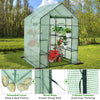 Walk-in greenhouse with observation windows, PE material, and 8 shelves for plants, ideal for gardening activities.