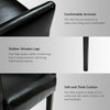 Modern PU leather executive armchair with rubber wooden legs and soft cushion for comfortable office seating.