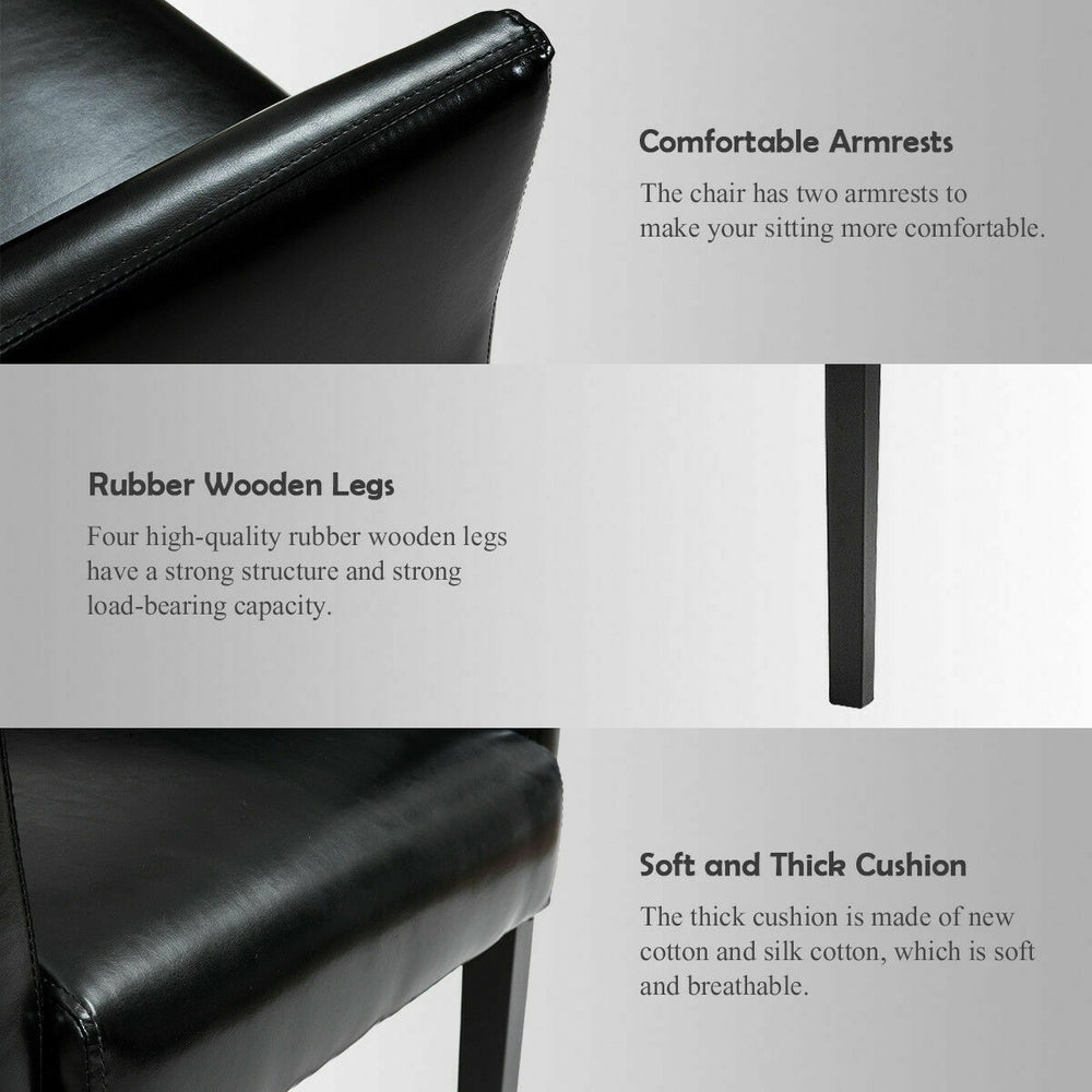Modern PU leather executive armchair with rubber wooden legs and soft cushion for comfortable office seating.