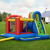 Inflatable kid bounce house with water slide, made of puncture-resistant 420D oxford fabric, ideal for outdoor summer.