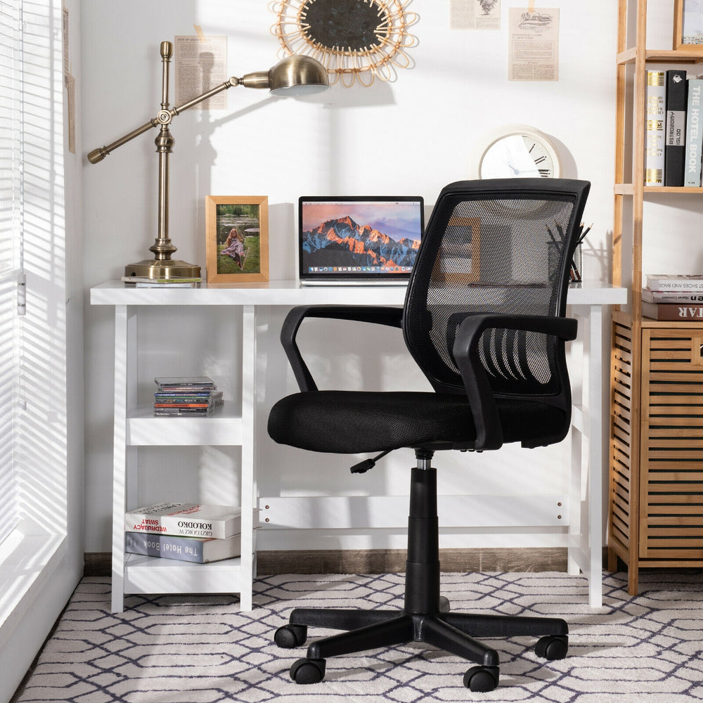 Mid-back mesh executive chair with lumbar support, height adjustable, perfect for home or office use.