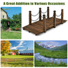 5 feet wooden garden bridge with safety rails and stained finish, ideal for courtyards, farms, and creeks.