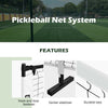 Portable 22-foot pickleball net system with durable tarp, hook fasteners, and center stabilizer for indoor or outdoor.