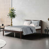Modern Bed Frame with Wooden Headboard and Plywood Slat Support - Gallery View 3 of 12