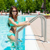 3-step stainless steel swimming pool ladder with anti-slip steps, providing support and safety for easy pool access.