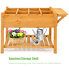 Elevated planter box kit with 8 grids, durable fir wood, and folding tabletop for convenient gardening on patios or.